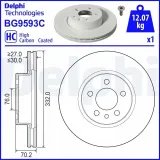 Bremsscheibe Vorderachse DELPHI BG9593C