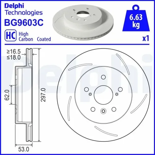 Bremsscheibe Hinterachse rechts DELPHI BG9603C Bild Bremsscheibe Hinterachse rechts DELPHI BG9603C