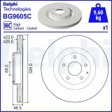 Bremsscheibe Vorderachse DELPHI BG9605C