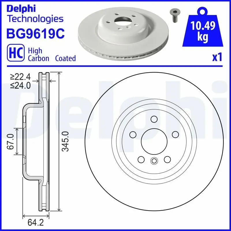 Bremsscheibe DELPHI BG9619C