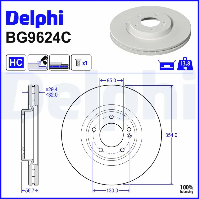 Bremsscheibe DELPHI BG9624C