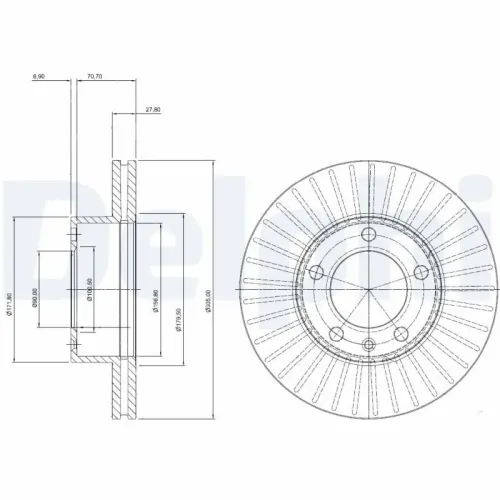 Bremsscheibe DELPHI BG9692 Bild Bremsscheibe DELPHI BG9692