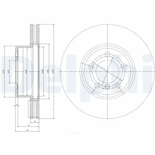 Bremsscheibe Vorderachse DELPHI BG9786 Bild Bremsscheibe Vorderachse DELPHI BG9786