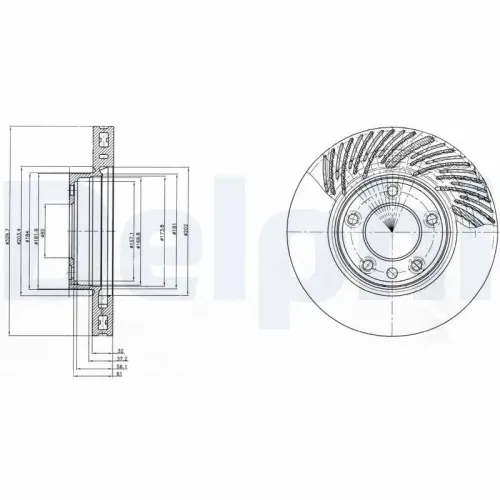 Bremsscheibe DELPHI BG9949 Bild Bremsscheibe DELPHI BG9949