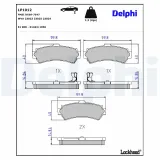 Bremsbelagsatz, Scheibenbremse Hinterachse DELPHI LP1012