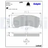 Bremsbelagsatz, Scheibenbremse Vorderachse DELPHI LP1014 Bild Bremsbelagsatz, Scheibenbremse Vorderachse DELPHI LP1014