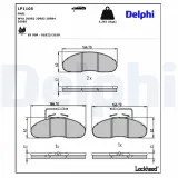 Bremsbelagsatz, Scheibenbremse Vorderachse DELPHI LP1105