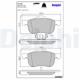 Bremsbelagsatz, Scheibenbremse DELPHI LP1458