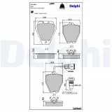Bremsbelagsatz, Scheibenbremse Vorderachse DELPHI LP1463