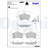 Bremsbelagsatz, Scheibenbremse Vorderachse DELPHI LP1522