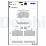Bremsbelagsatz, Scheibenbremse Vorderachse DELPHI LP1543