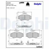 Bremsbelagsatz, Scheibenbremse Vorderachse DELPHI LP1599