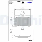 Bremsbelagsatz, Scheibenbremse Hinterachse DELPHI LP1680