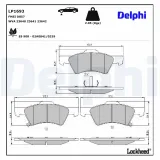 Bremsbelagsatz, Scheibenbremse DELPHI LP1693
