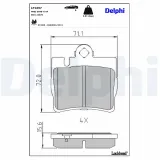 Bremsbelagsatz, Scheibenbremse Hinterachse DELPHI LP1697