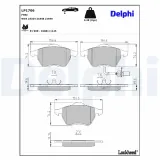 Bremsbelagsatz, Scheibenbremse Vorderachse DELPHI LP1706