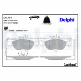Bremsbelagsatz, Scheibenbremse Vorderachse DELPHI LP1734