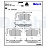 Bremsbelagsatz, Scheibenbremse Vorderachse DELPHI LP1742