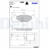 Bremsbelagsatz, Scheibenbremse Hinterachse DELPHI LP1756