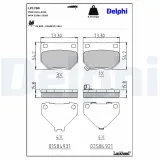 Bremsbelagsatz, Scheibenbremse Hinterachse DELPHI LP1780