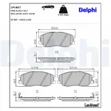 Bremsbelagsatz, Scheibenbremse Vorderachse DELPHI LP1857