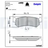 Bremsbelagsatz, Scheibenbremse Hinterachse DELPHI LP1910