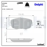 Bremsbelagsatz, Scheibenbremse Vorderachse DELPHI LP1934