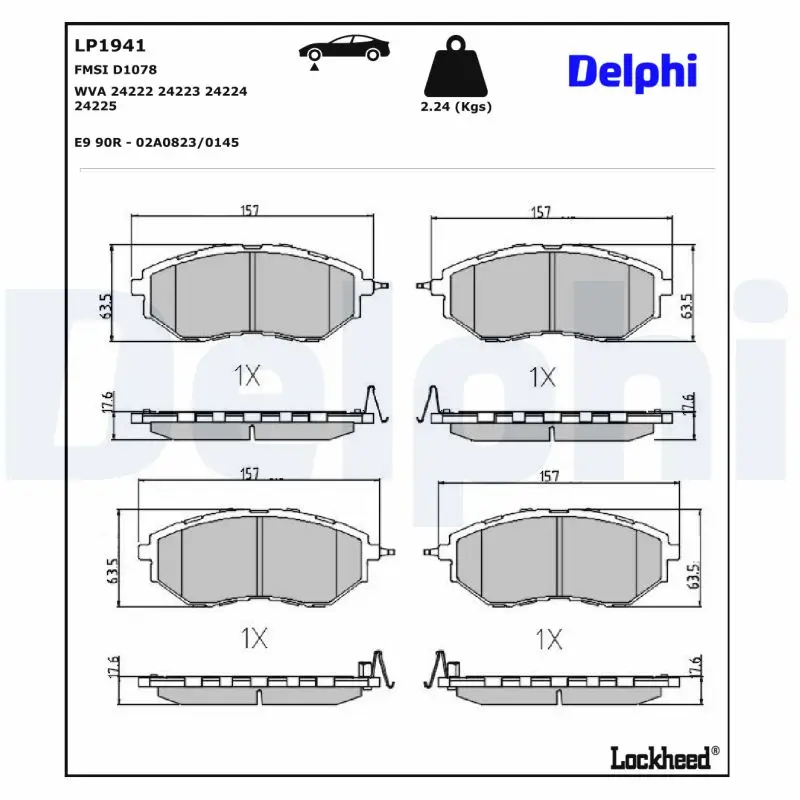 Bremsbelagsatz, Scheibenbremse DELPHI LP1941