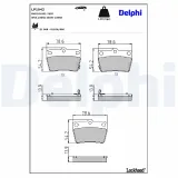 Bremsbelagsatz, Scheibenbremse Hinterachse DELPHI LP1942