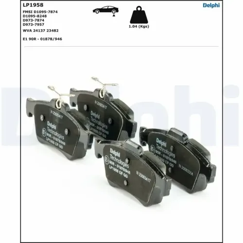 Bremsbelagsatz, Scheibenbremse DELPHI LP1958 Bild Bremsbelagsatz, Scheibenbremse DELPHI LP1958