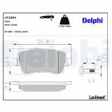 Bremsbelagsatz, Scheibenbremse Hinterachse DELPHI LP1964