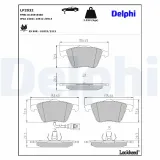Bremsbelagsatz, Scheibenbremse DELPHI LP2032