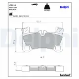 Bremsbelagsatz, Scheibenbremse Hinterachse DELPHI LP2118