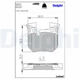 Bremsbelagsatz, Scheibenbremse DELPHI LP2121