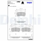 Bremsbelagsatz, Scheibenbremse Hinterachse DELPHI LP2130