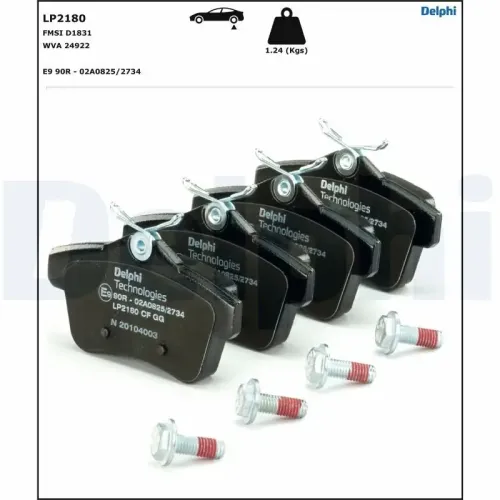 Bremsbelagsatz, Scheibenbremse DELPHI LP2180 Bild Bremsbelagsatz, Scheibenbremse DELPHI LP2180