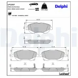 Bremsbelagsatz, Scheibenbremse Vorderachse DELPHI LP2207