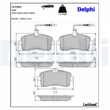 Bremsbelagsatz, Scheibenbremse Vorderachse DELPHI LP2282