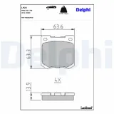 Bremsbelagsatz, Scheibenbremse Vorderachse DELPHI LP23