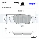 Bremsbelagsatz, Scheibenbremse Hinterachse DELPHI LP3379
