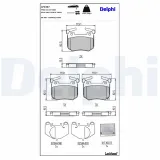 Bremsbelagsatz, Scheibenbremse Hinterachse DELPHI LP3397