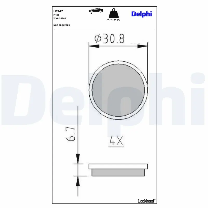 Bremsbelagsatz, Scheibenfeststellbremse DELPHI LP347