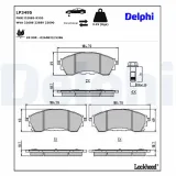 Bremsbelagsatz, Scheibenbremse Vorderachse DELPHI LP3495