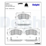 Bremsbelagsatz, Scheibenbremse Vorderachse DELPHI LP3571