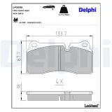 Bremsbelagsatz, Scheibenbremse Hinterachse DELPHI LP3595