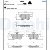 Bremsbelagsatz, Scheibenbremse Hinterachse DELPHI LP3607