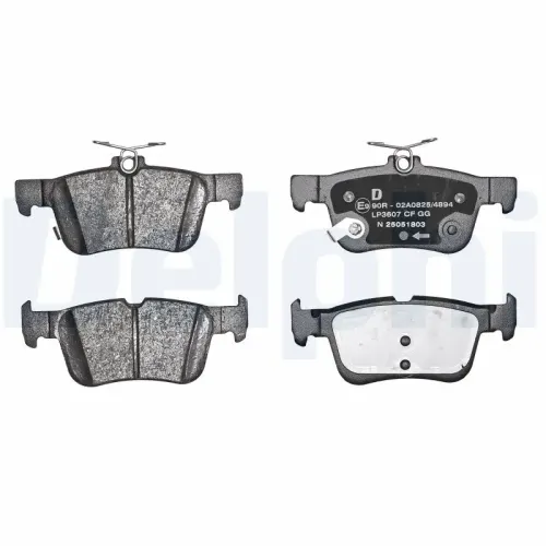 Bremsbelagsatz, Scheibenbremse Hinterachse DELPHI LP3607 Bild Bremsbelagsatz, Scheibenbremse Hinterachse DELPHI LP3607