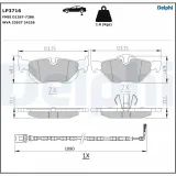 Bremsbelagsatz, Scheibenbremse Hinterachse DELPHI LP3716