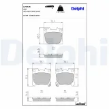 Bremsbelagsatz, Scheibenbremse Hinterachse DELPHI LP3725