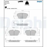 Bremsbelagsatz, Scheibenbremse Vorderachse DELPHI LP3736